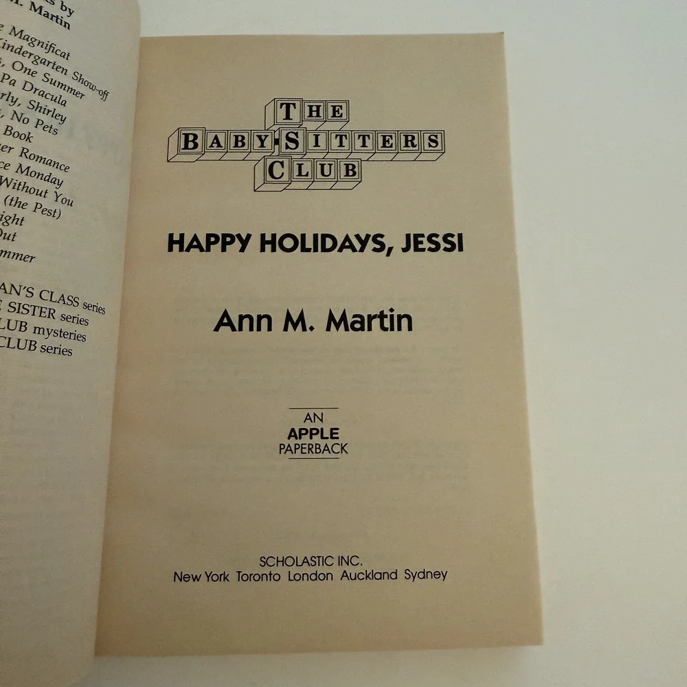 1996 The Baby-Sitters Club Happy Holidays‎ Jessi Book #103 by Ann Martin 1st Ed